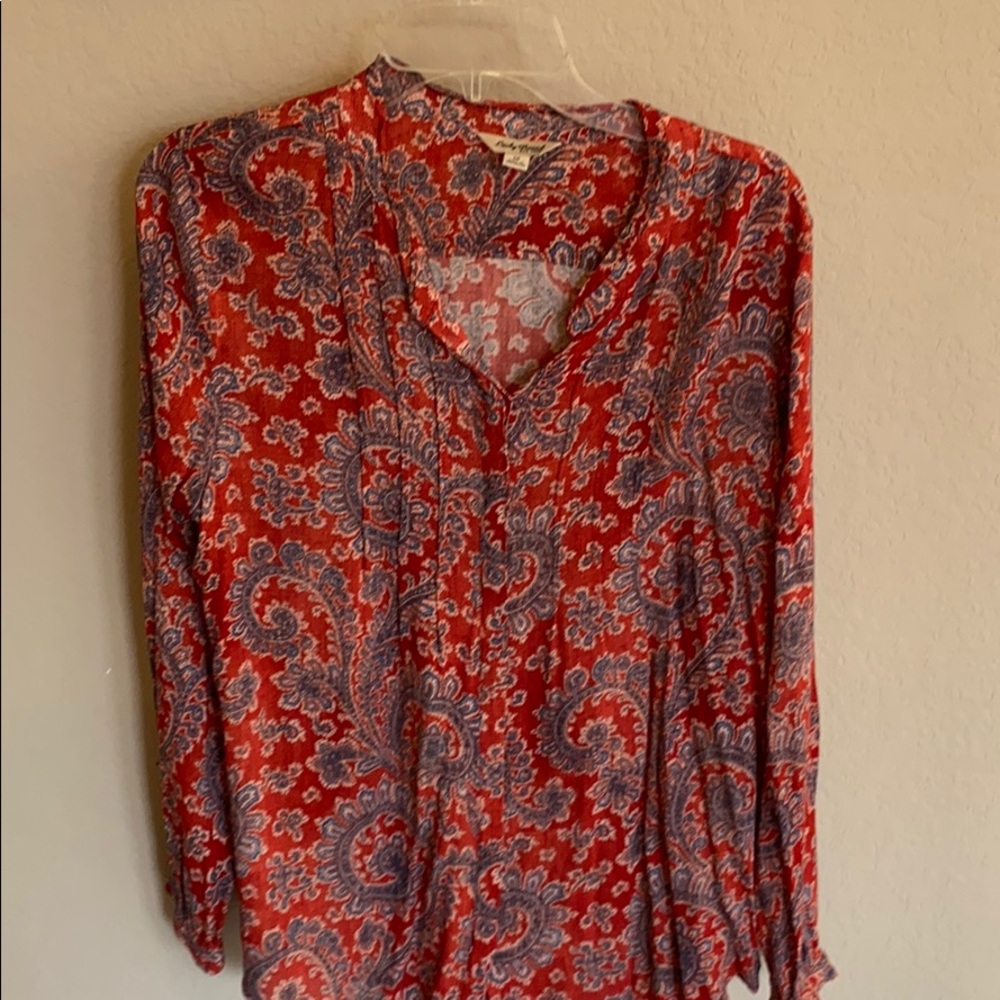 Lucky Brand Red pleated tunic